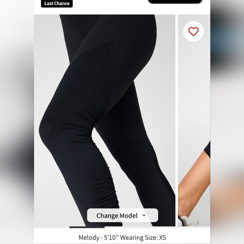 Fabletics PureLuxe Mid Rise Ruched 7/8 Legging - Picture 2 of 7